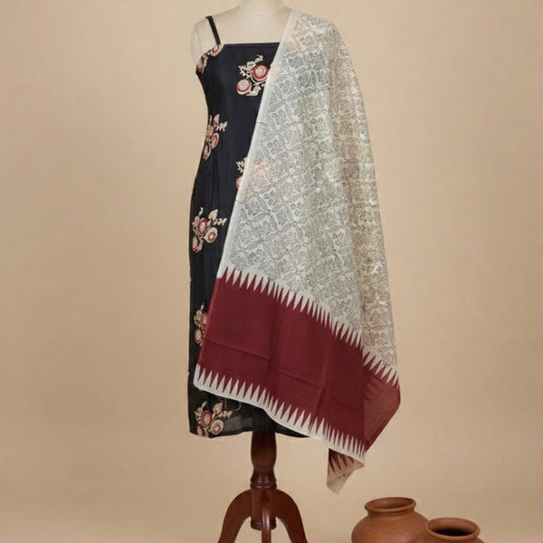 PREMIUM TUSSAR BY MODAL SILK SUIT WITH HAND BLOCK PRINT
