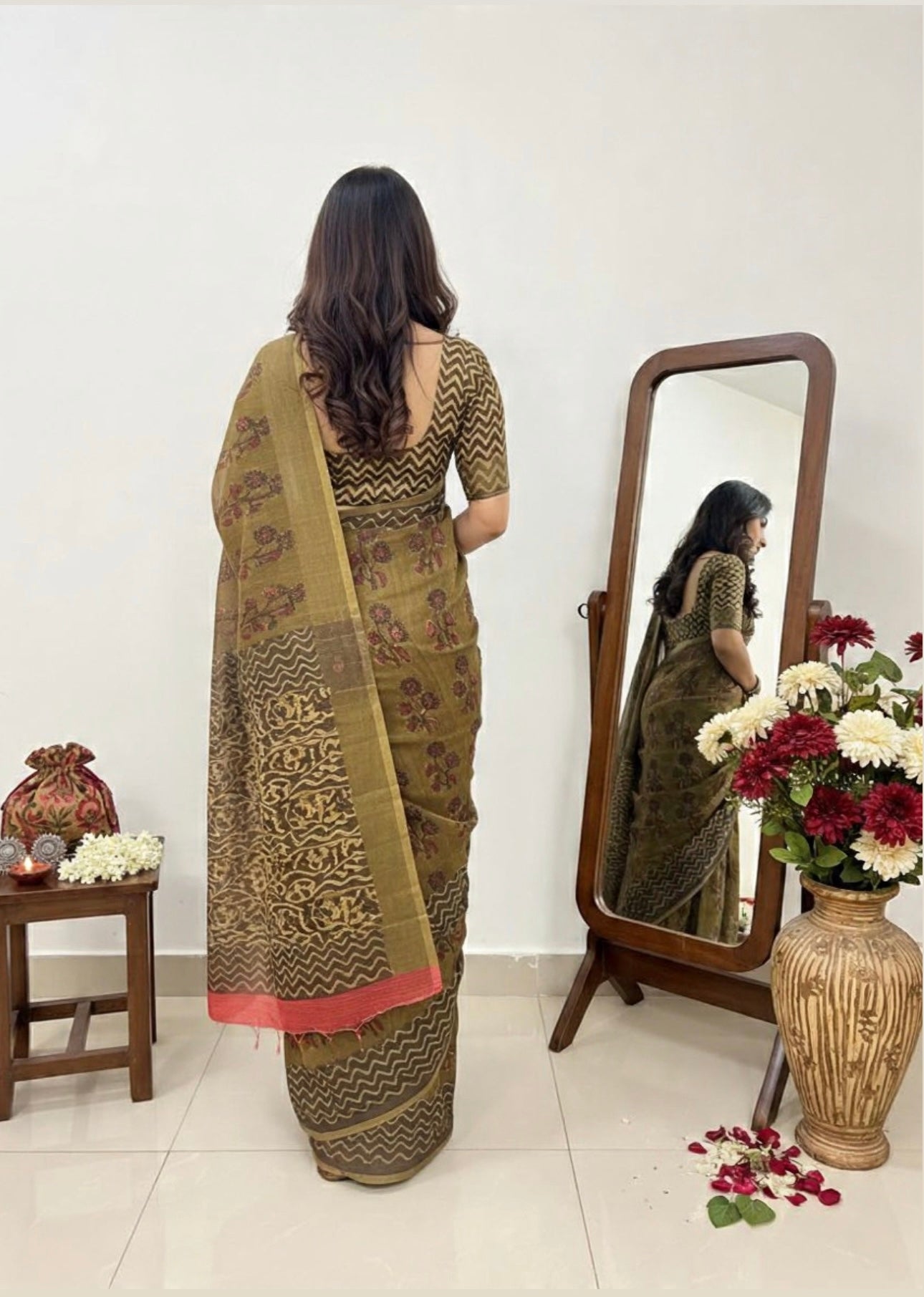 PREMIUM TUSSAR BY MODAL SILK SAREE 5.5 M WITH UNSTITCHED BLOUSE