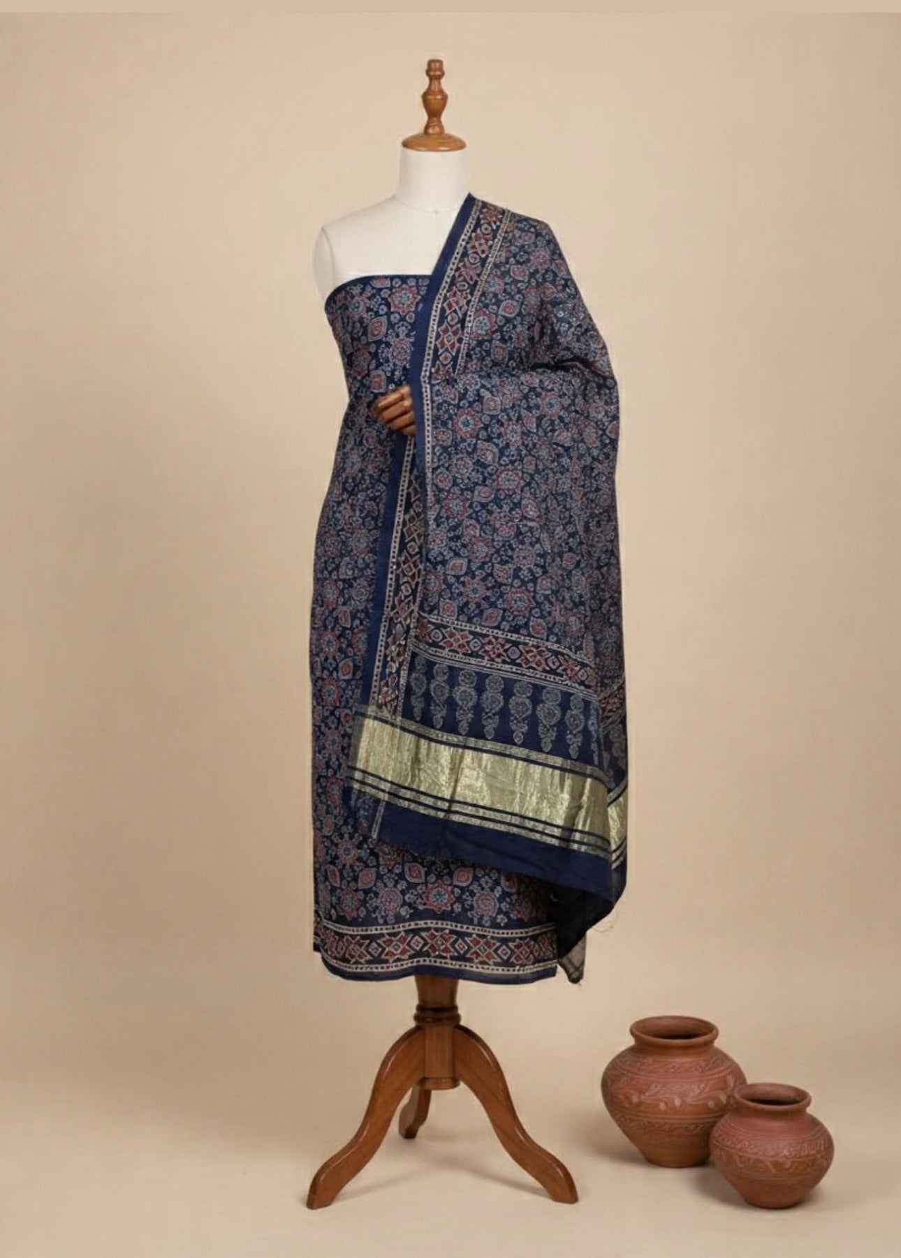 PURE MODAL SILK SUITS WITH TISSUE ZARI DUPATTA