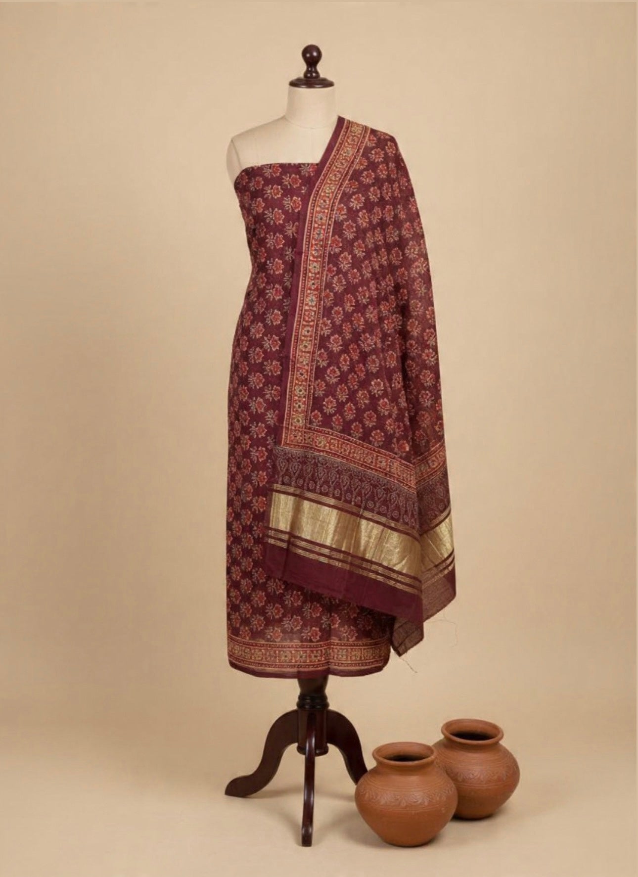 PURE MODAL SILK SUITS WITH TISSUE ZARI DUPATTA