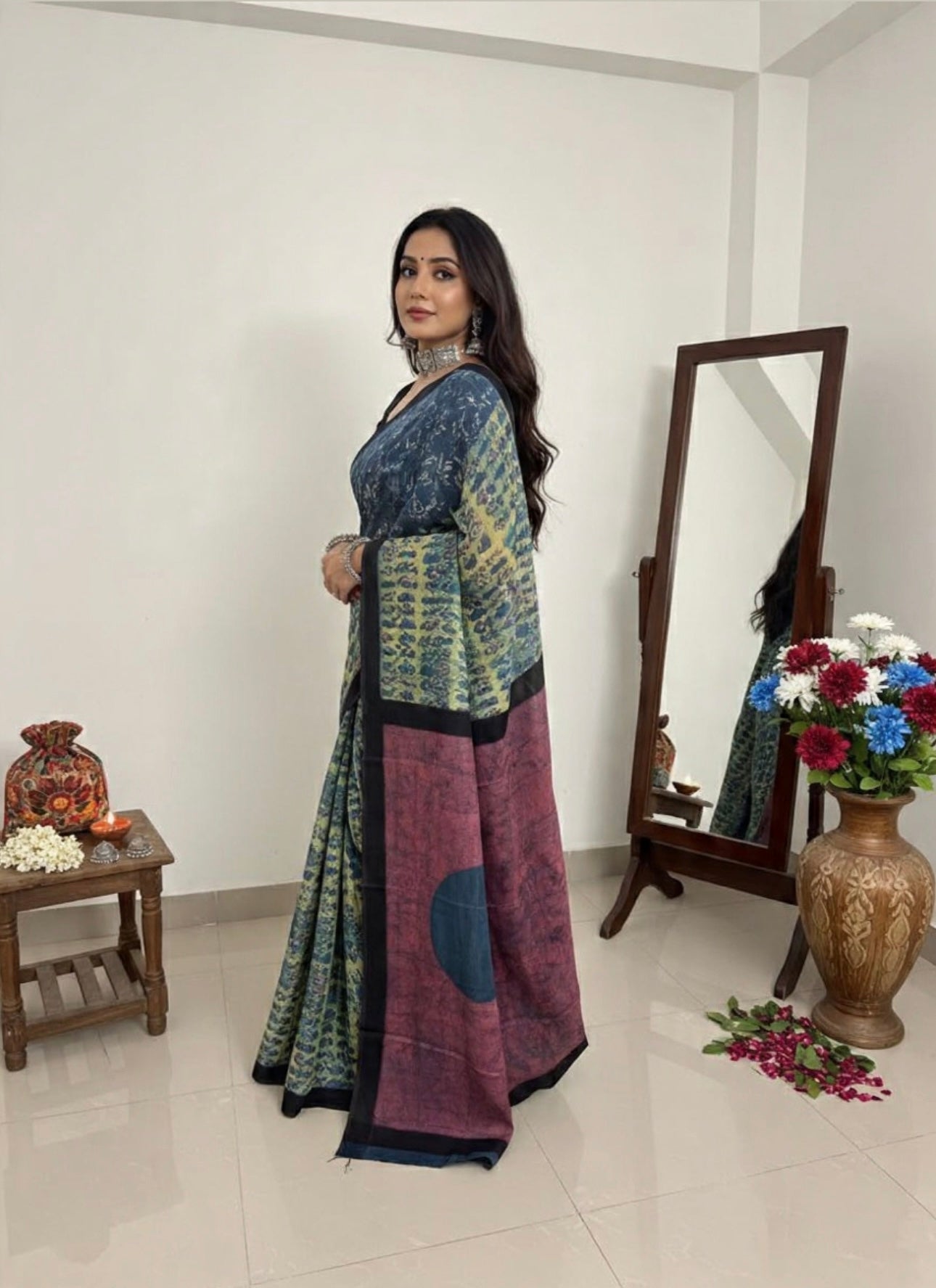 PREMIUM TUSSAR BY MODAL SILK SAREE 5.5 M WITH UNSTITCHED BLOUSE