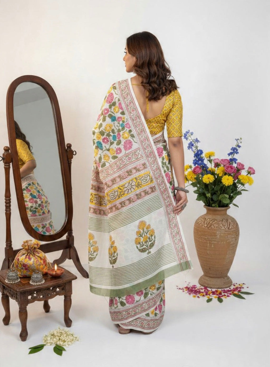 PREMIUM TUSSAR BY MODAL SILK SAREE 5.5 M WITH UNSTITCHED BLOUSE