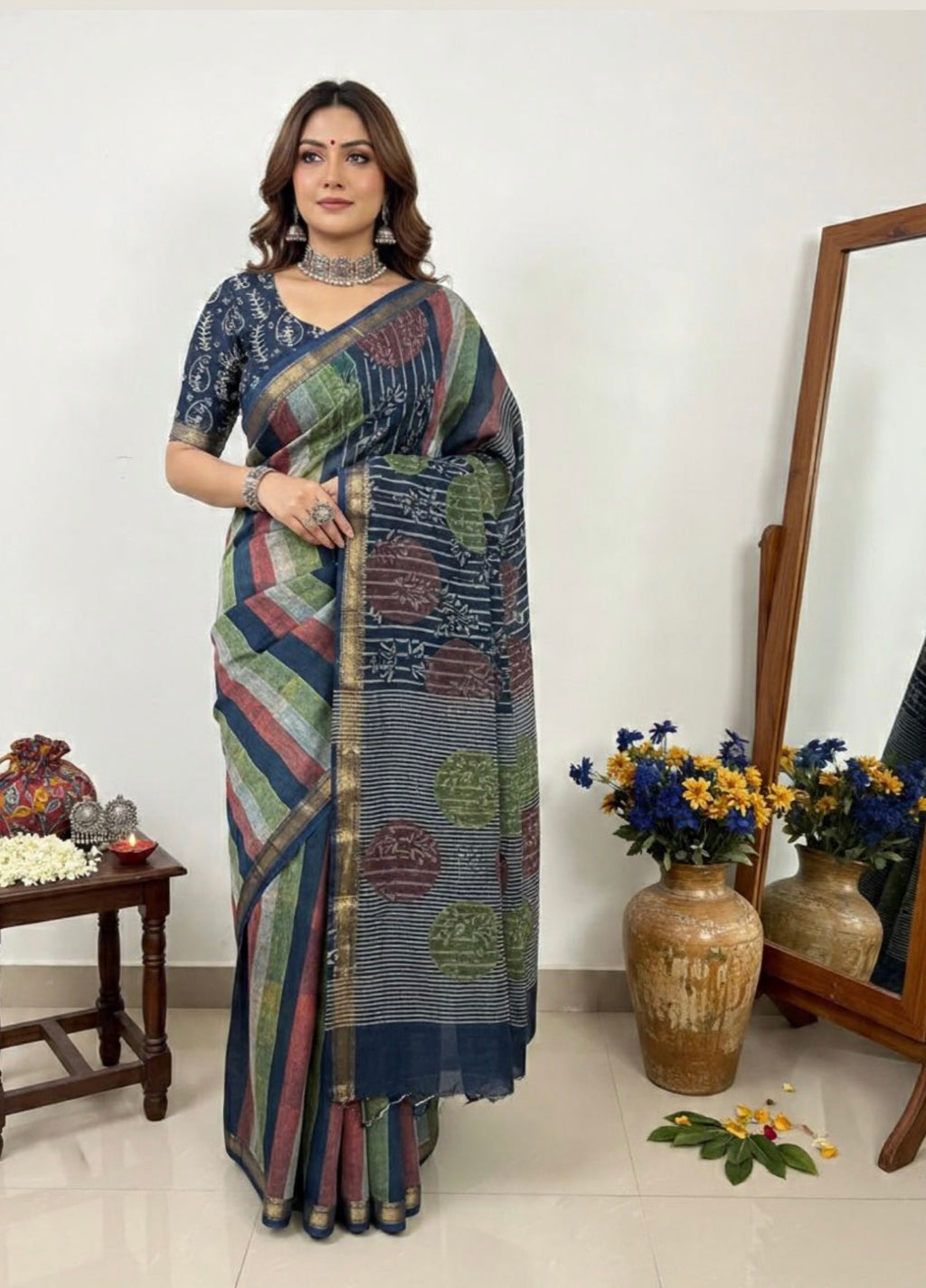 PREMIUM QUALITY MAHESHWARI SILK SAREE