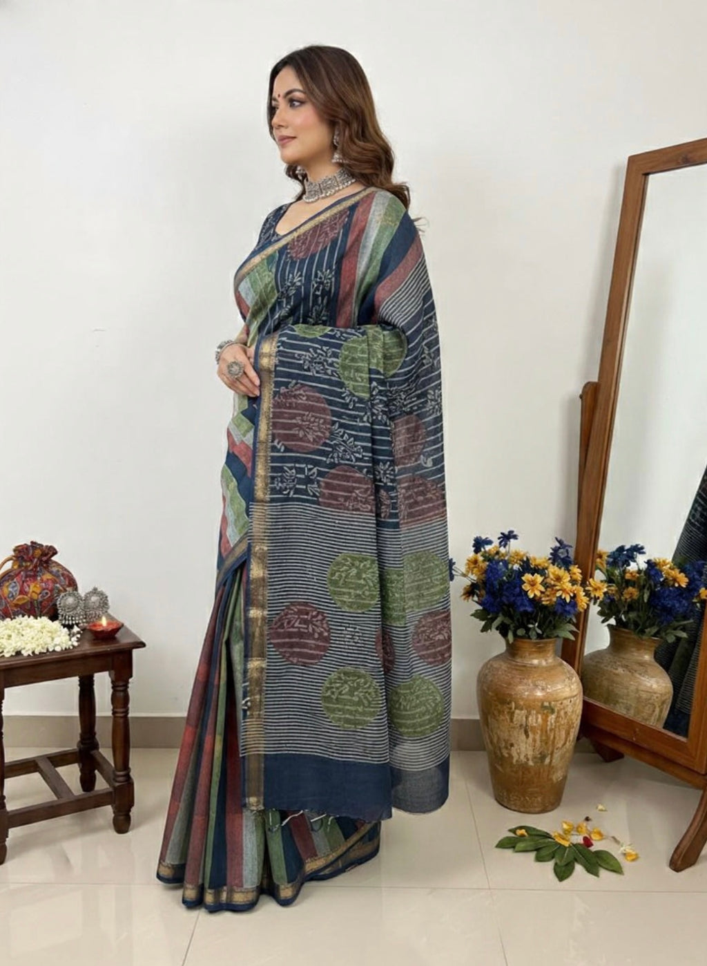 PREMIUM QUALITY MAHESHWARI SILK SAREE
