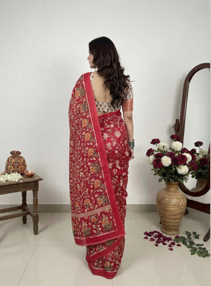 PREMIUM TUSSAR BY MODAL SILK SAREE 5.5 M WITH UNSTITCHED BLOUSE