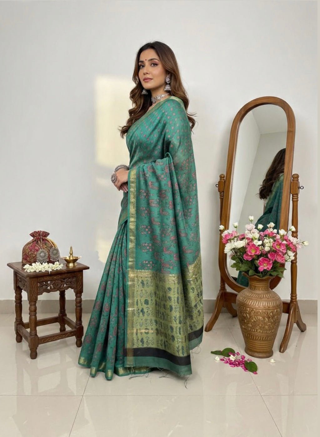 PREMIUM QUALITY MAHESHWARI SILK SAREE5.5 M