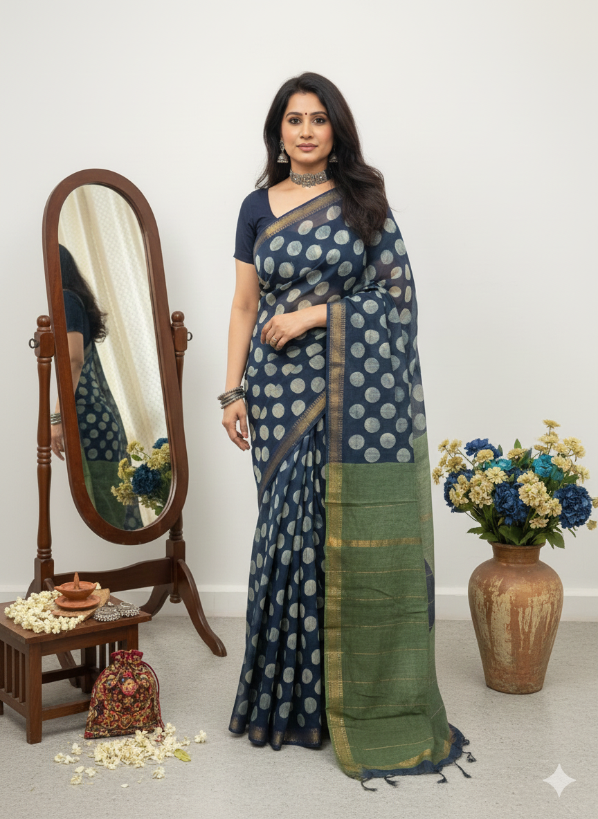 PREMIUM QUALITY MAHESHWARI SILK SAREE