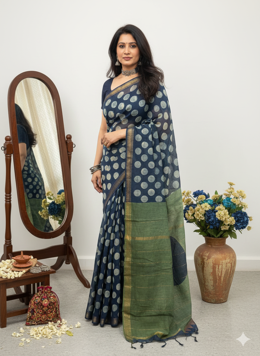 PREMIUM QUALITY MAHESHWARI SILK SAREE