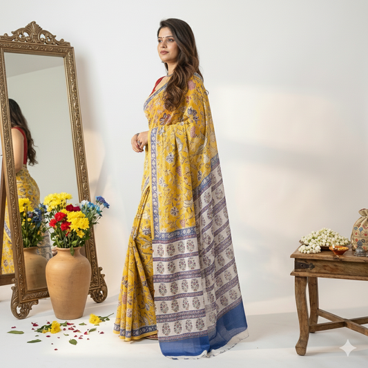 PREMIUM TUSSAR BY MODAL SILK SAREE 5.5 M WITH UNSTITCHED BLOUSE