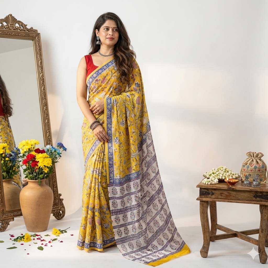PREMIUM TUSSAR BY MODAL SILK SAREE 5.5 M WITH UNSTITCHED BLOUSE